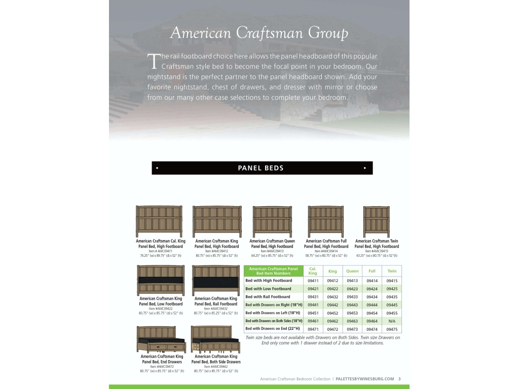 American Craftsman Panel Bed With Rails - image 2